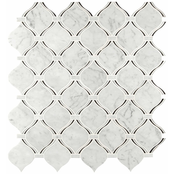 Msi Danza Arabesque 10.19 In. X 10.94 In. X 8Mm Polished Marble Mesh-Mounted Mosaic Tile, 10PK ZOR-MD-0269 - main